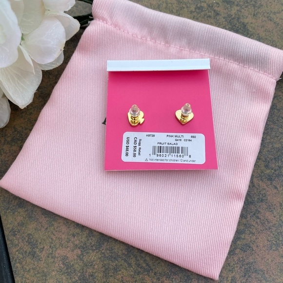 NWT KATE SPADE ♠️ FRUIT SALAD PAVE GRAPEFRUIT STUD EARRINGS - Picture 9 of 9